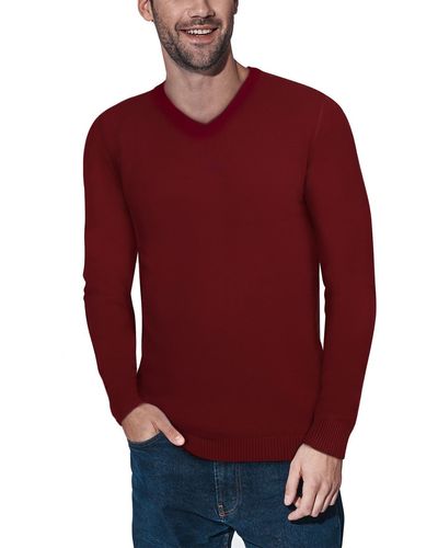 Xray Jeans V-neck Rib Knit Sweater - Red