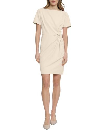 DONNA MORGAN FOR MAGGY Side Twist Sheath Dress - Natural