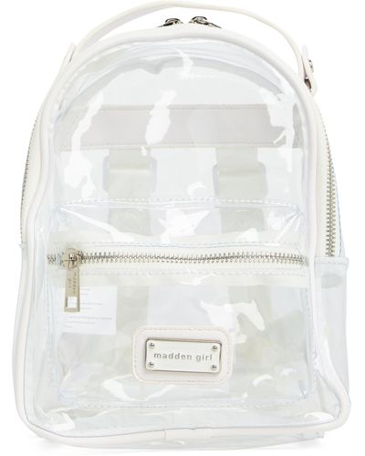 Madden Girl Clear Vinyl Mini Backpack - White