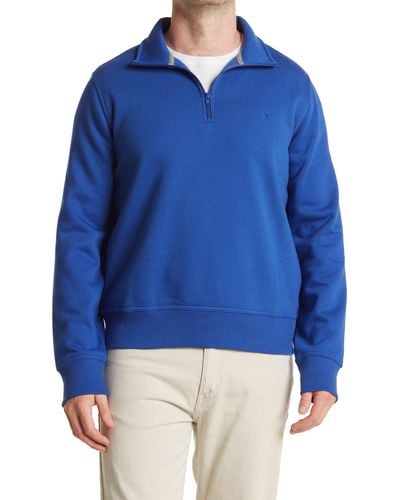 Tailorbyrd Fleece Quarter Zip Sweatshirt - Blue