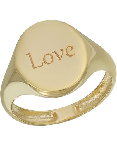 Bony Levy 14k Gold Love Signet Ring - Metallic