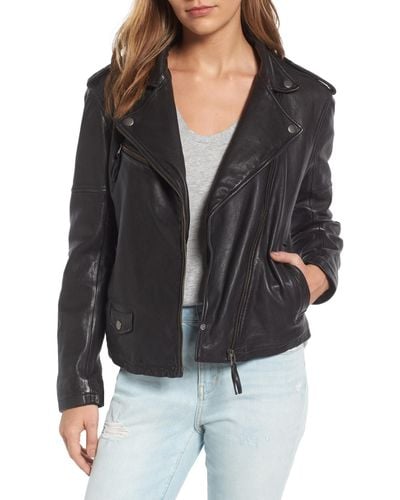 Treasure & Bond Leather Moto Jacket - Black