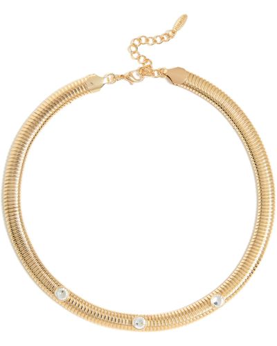 Tasha Crystal Omega Chain Collar Necklace - Metallic