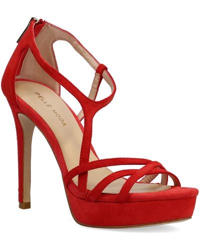 Pelle Moda Oneda Platform Sandal - Red
