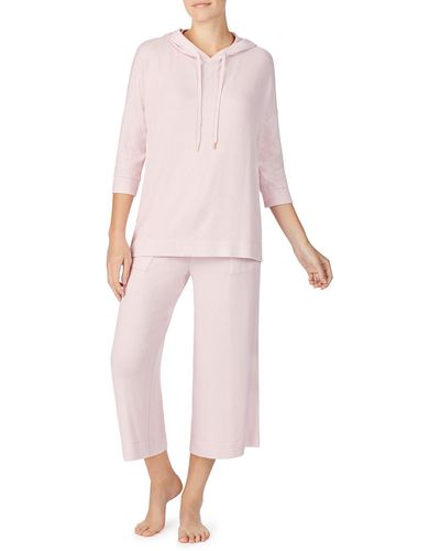 DKNY Cropped Knit Pajamas - Pink