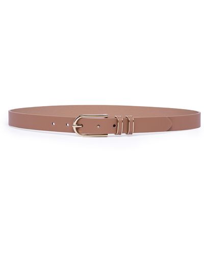 Linea Pelle Double Keeper Faux Leather Belt - Natural