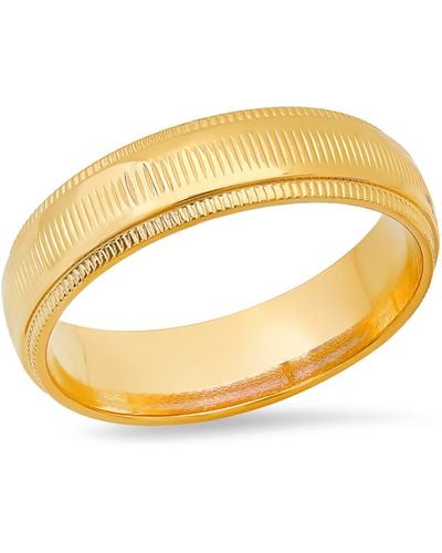 HMY Jewelry Textured Band Ring - Metallic