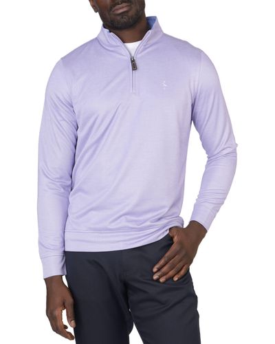 Tailorbyrd Modal Blend Quarter Zip Pullover - Purple