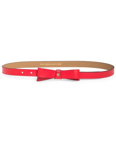Kate Spade Bow Belt With Spade - Red