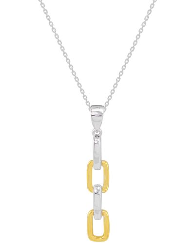 CANDELA JEWELRY Two-tone Link Pendant Necklace - Metallic