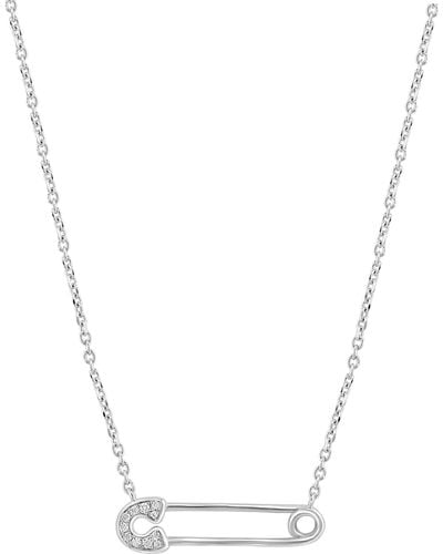 Effy Diamond Safety Pin Necklace - Blue