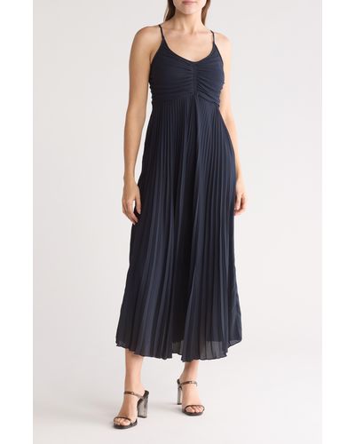 Nanette Lepore Pleated Sleeveless Maxi Dress - Blue