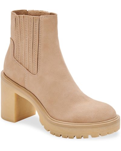 Dolce Vita Caster H2o Waterproof Suede Bootie - Natural