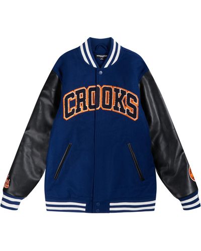 Crooks and Castles Collegiate Group Varsity Jacket - Blue