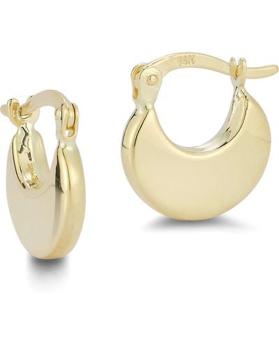 Ember Fine Jewelry 14k Yellow Gold Polished Wide Huggie Hoop Earrings - White