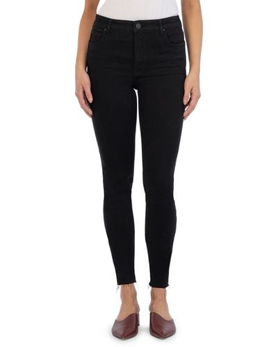 Kut From The Kloth Connie Fab Ab Raw Hem High Waist Ankle Skinny Jeans - Black