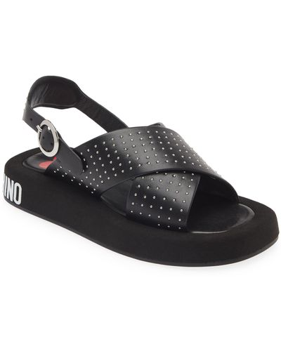 Love Moschino Slingback Platform Sandal - Black