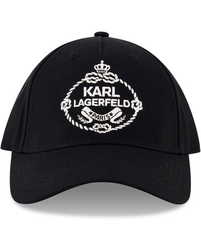 Karl Lagerfeld Crest Logo Baseball Cap - Black