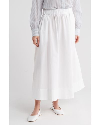 Ellen Tracy Cotton Poplin Skirt - White