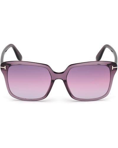 Tom Ford 56mm Gradient Square Sunglasses - Purple