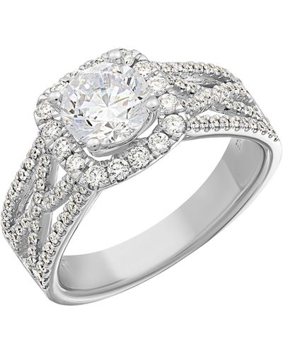 Bony Levy Cz & Diamond Bridal Engagement Ring - Multicolor