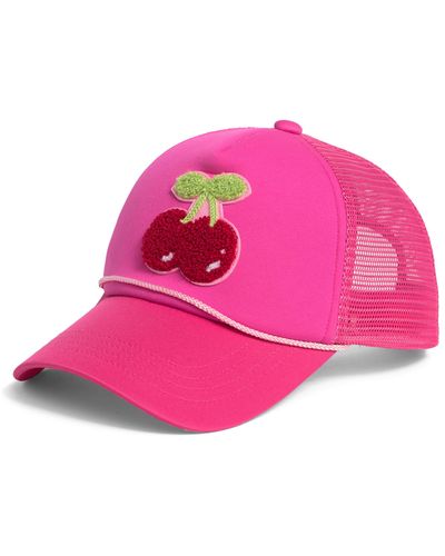 Steve Madden Cherry Patch Adjustable Trucker Hat - Pink