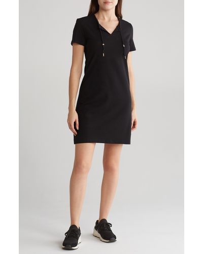 Calvin Klein Split Neck T-shirt Dress - Black