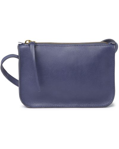 Madewell The Simple Leather Crossbody Bag In Sunfaded Indigo At Nordstrom Rack - Blue