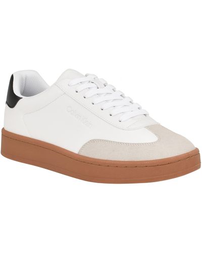 Calvin Klein Hallon Lace-up Casual Sneakers - White