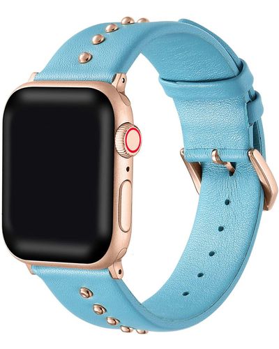 The Posh Tech Skyler Leather 20mm Apple Watch® Watchband - Blue