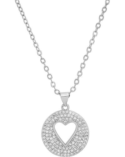 HMY Jewelry 18k White Gold Plated Crystal Heart Necklace
