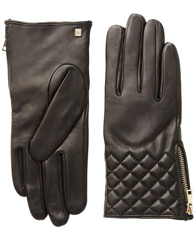 Bruno Magli Diamond Quilt Cashmere Lined Leather Gloves In 001blk At Nordstrom Rack - Multicolor