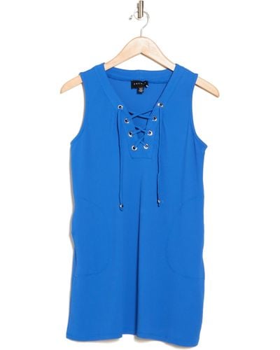 Premise Studio Lace-up Tank Dress - Blue