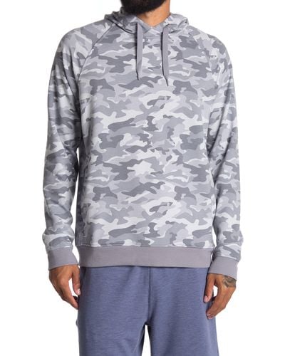 90 Degrees Terry Pullover Drawstring Hoodie - Gray