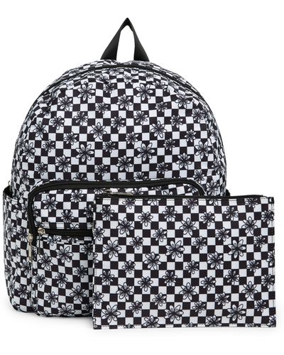 Madden Girl Sherpa Mini Checkered Backpack