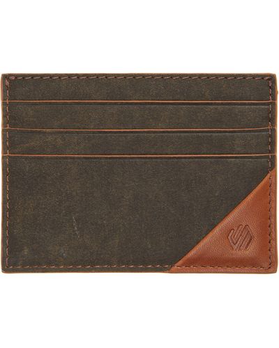 Johnston & Murphy Antique Leather Card Case - Brown