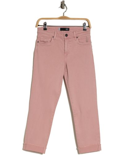Kut From The Kloth Amy Crop Straight Leg Roll-up Jeans - Pink