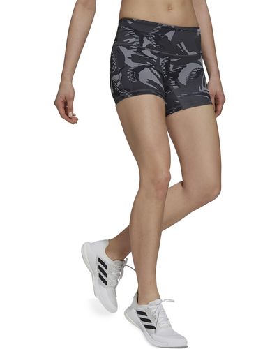 adidas Camo Print 4" Volleyball Shorts - Gray