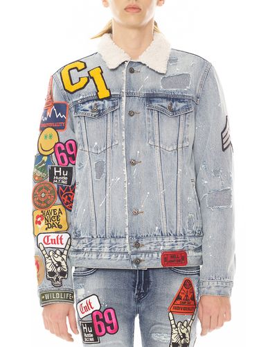 Cult Of Individuality Type Iii Stretch Cotton Blend Denim Trucker Jacket - Gray