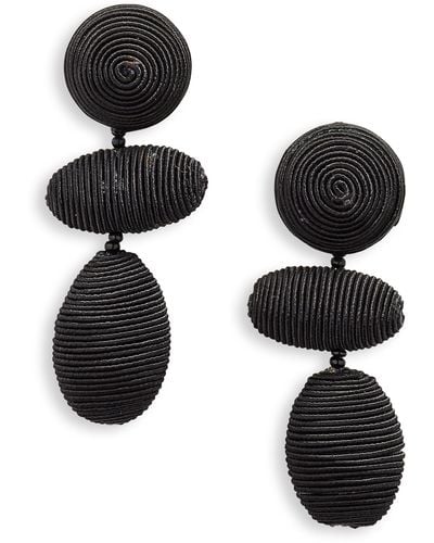 BaubleBar Textured Drop Earrings - Black