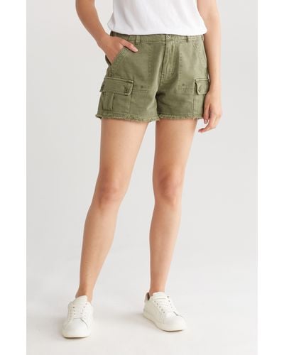 Lucky Brand Raw Hem Utility Shorts - Green