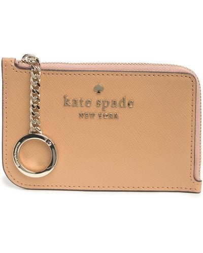 Kate Spade Cameron Medium L-zip Card Holder - Natural