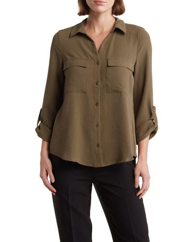 Laundry by Shelli Segal Long Sleeve Blouse - Brown