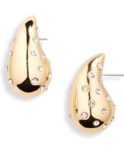 Nordstrom Crystal Embellished Teardrop Earrings - Metallic