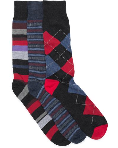 Lorenzo Uomo 3-pack Assorted Socks - Red