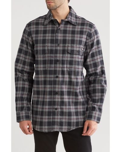 Dickies Plaid Flex Button-up Flannel Shirt - Black