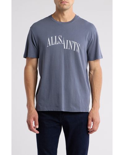 AllSaints Dropout Logo Graphic T-shirt - Blue