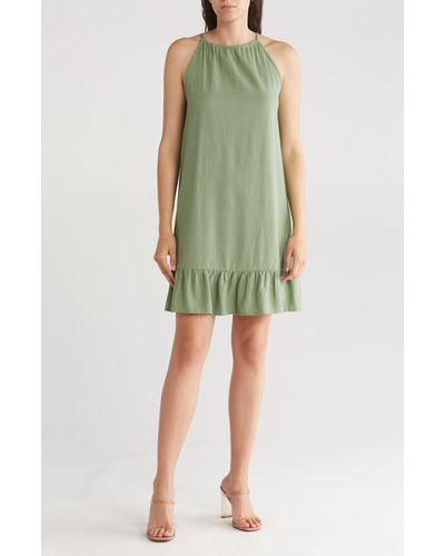 Vero Moda Mymilo Flounce Hem Minidress - Green