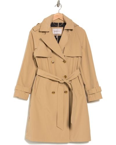 BCBGeneration Double Breasted 3/4 Modern Trench Coat - Natural