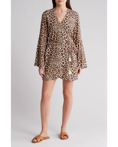 Maaji Cheetah Averie Cover Up Wrap Dress - Brown